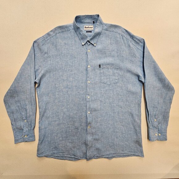 Barbour Linen Regular Fit Button Down XL - Picture 2 of 9